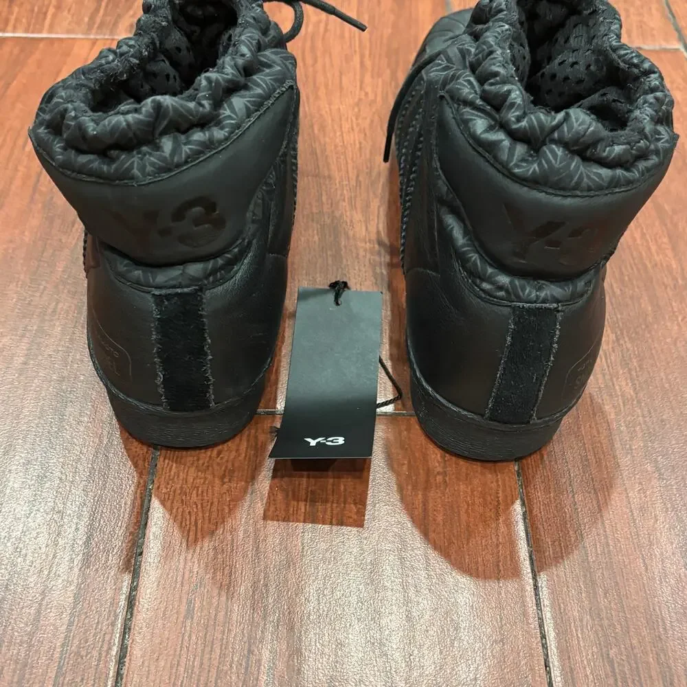 adidas Y-3 Yohji Yamamoto Originals Snow Model Black Leather Shoes, Men’s 9.5